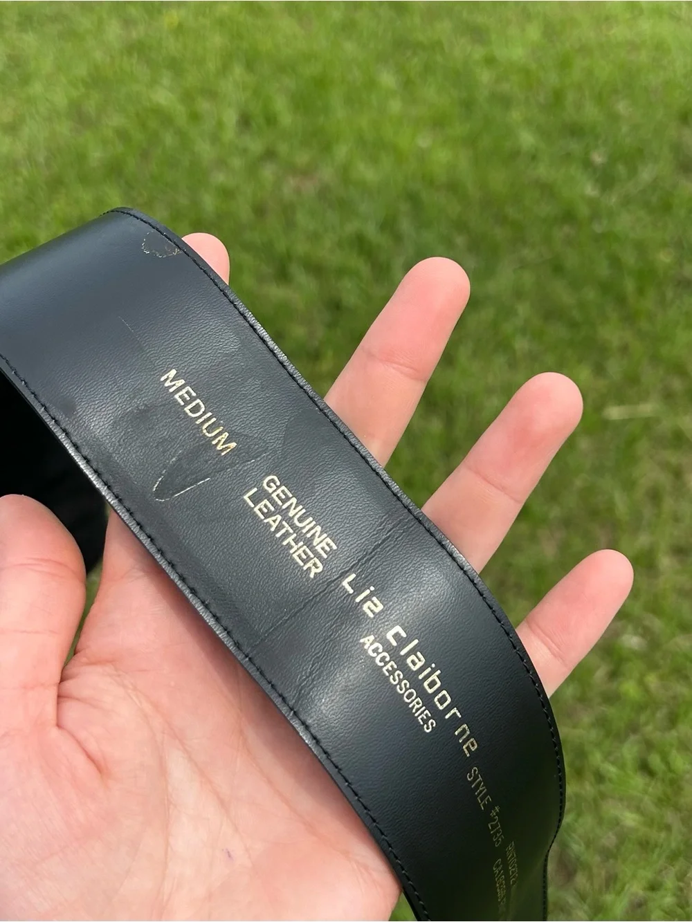Vintage 1990 Liz Claiborne Black Suede Leather Waist Belt With Buckle Chic Retro